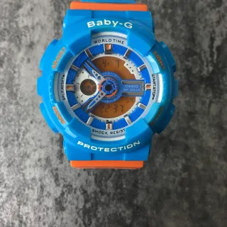 Casio Blue Orange Digital-Analog Hybrid Resin Case Sports Watch