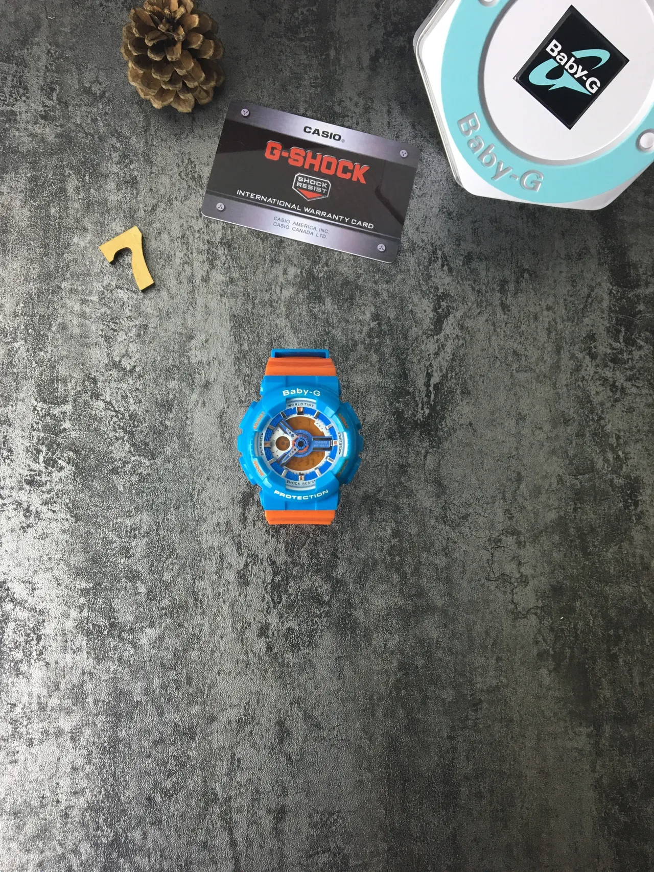 Casio Reloj Deportivo Híbrido Digital-Analógico con Carcasa de Resina Azul Naranja 2