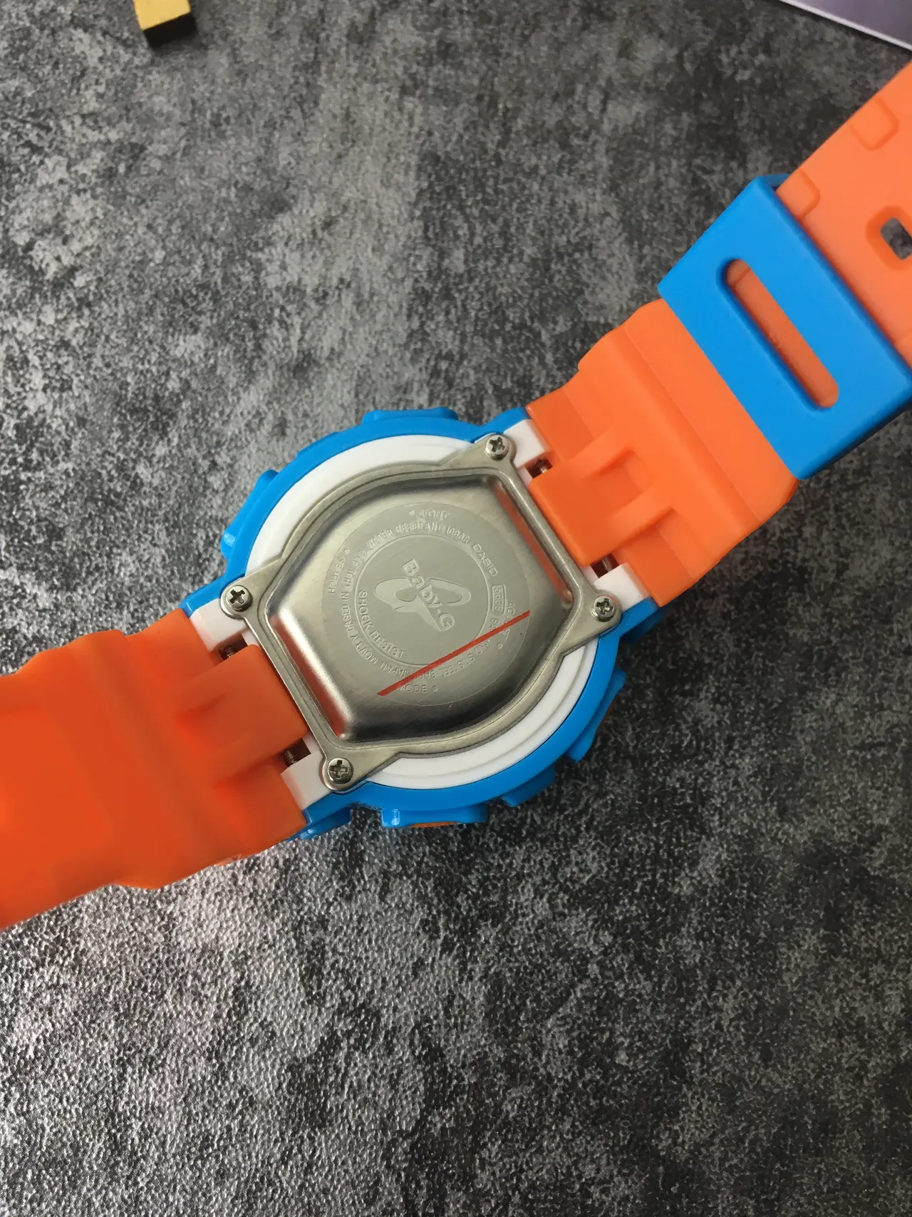 Casio Reloj Deportivo Híbrido Digital-Analógico con Carcasa de Resina Azul Naranja 3
