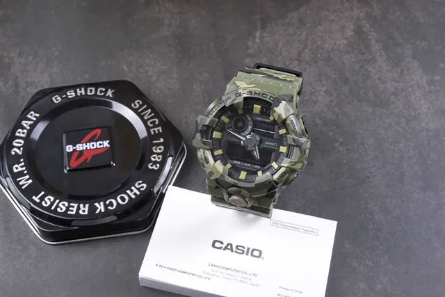 Casio G-Shock GA-100 迷彩 坚固 模拟-数字 运动手表 5