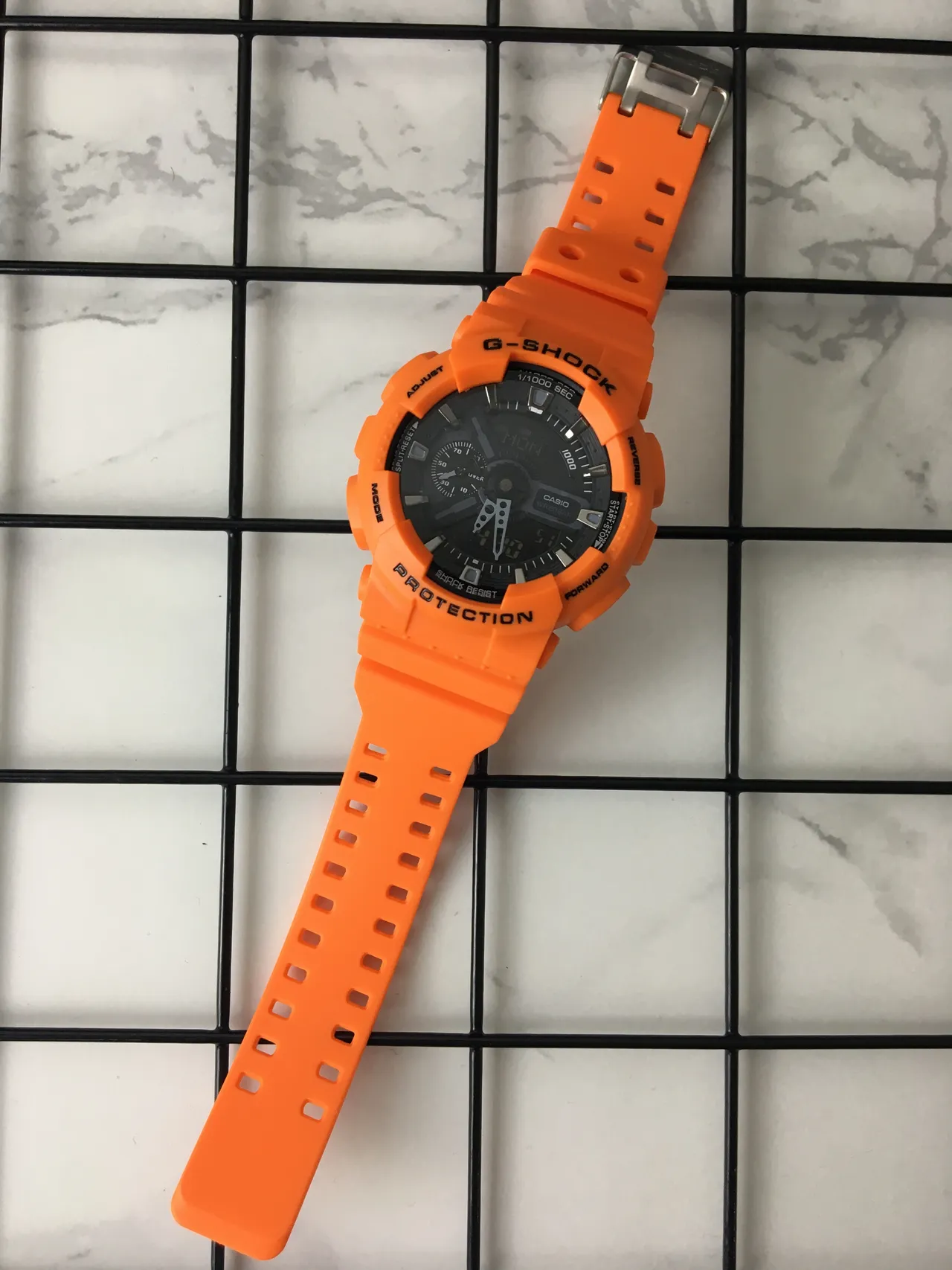 Casio G-Shock GA-100 Orange Resin Sports Watch 6