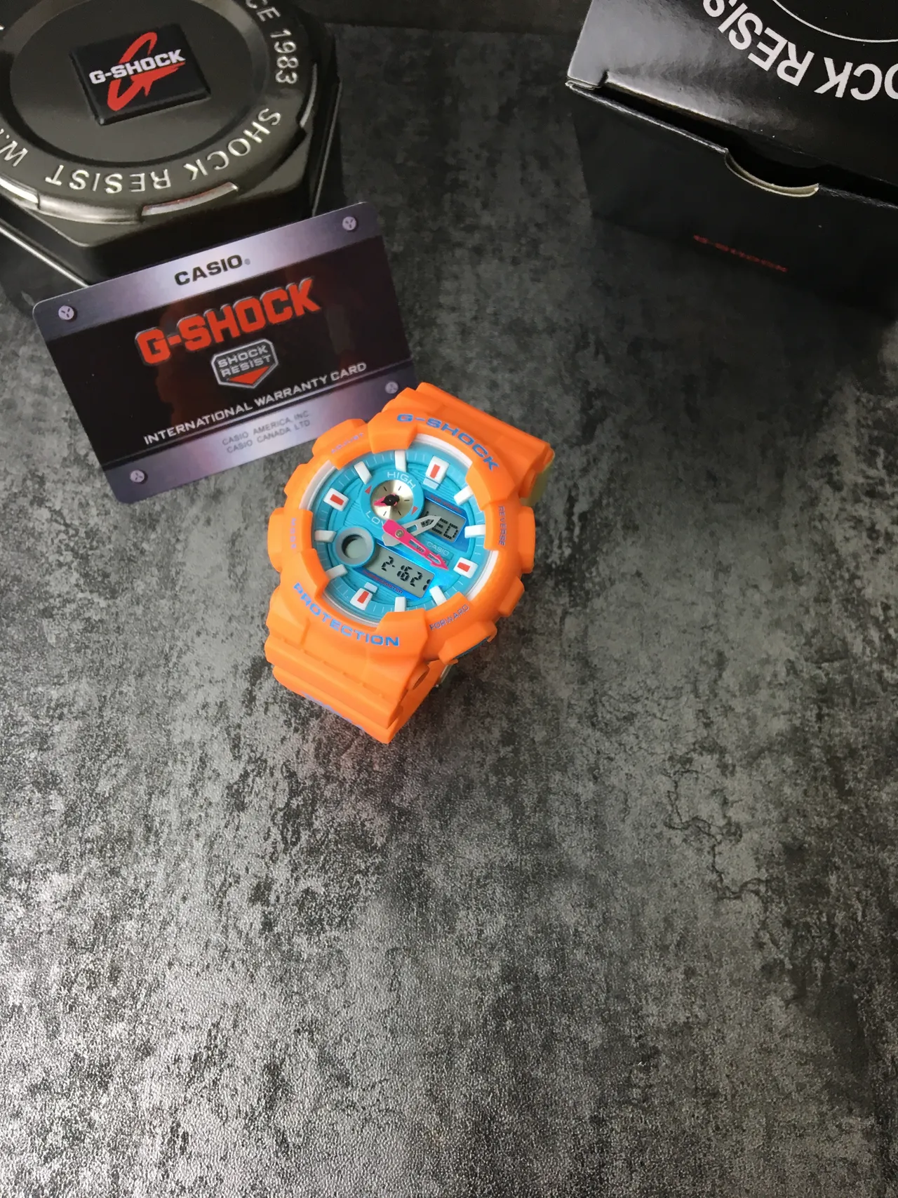 卡西欧 G-Shock GA-110 橙色和绿松石运动手表 2
