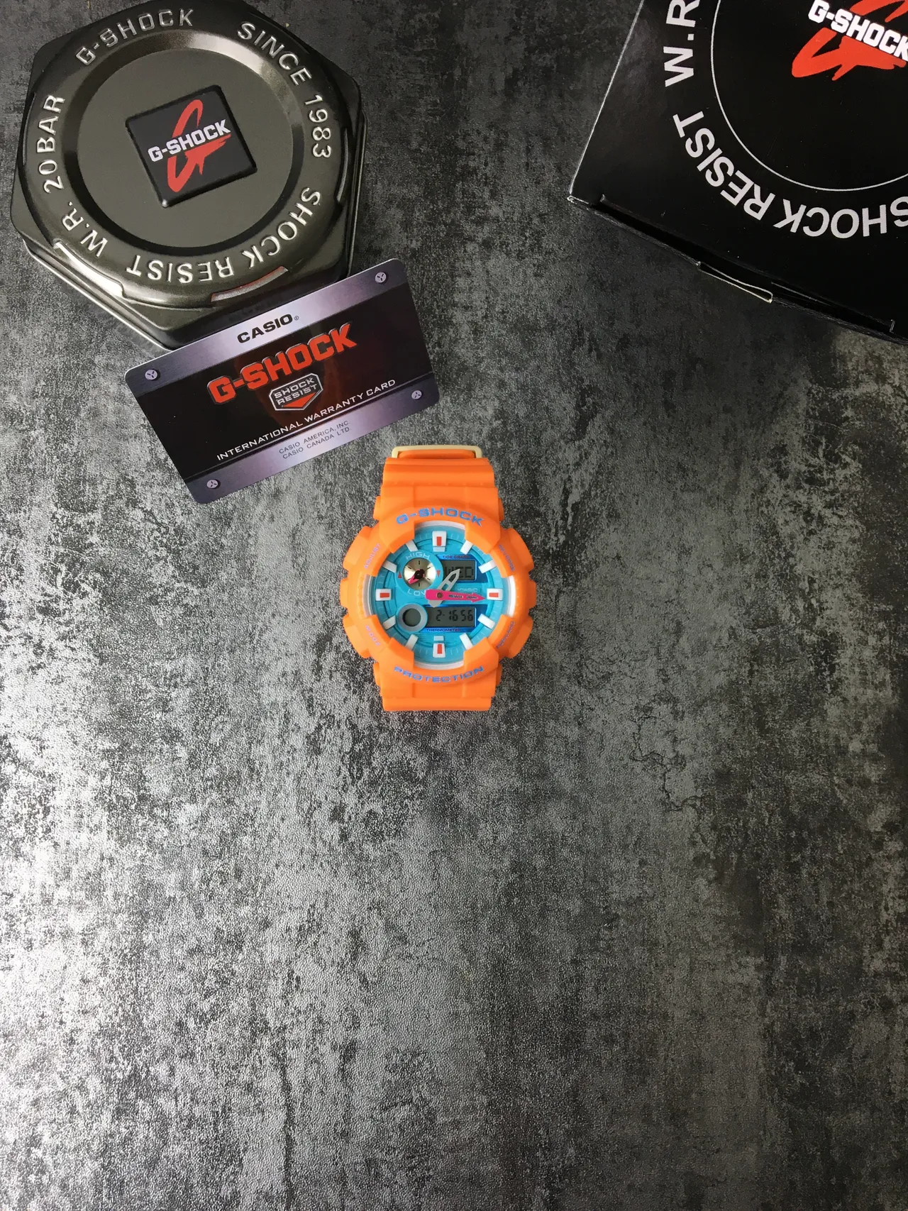 卡西欧 G-Shock GA-110 橙色和绿松石运动手表 3