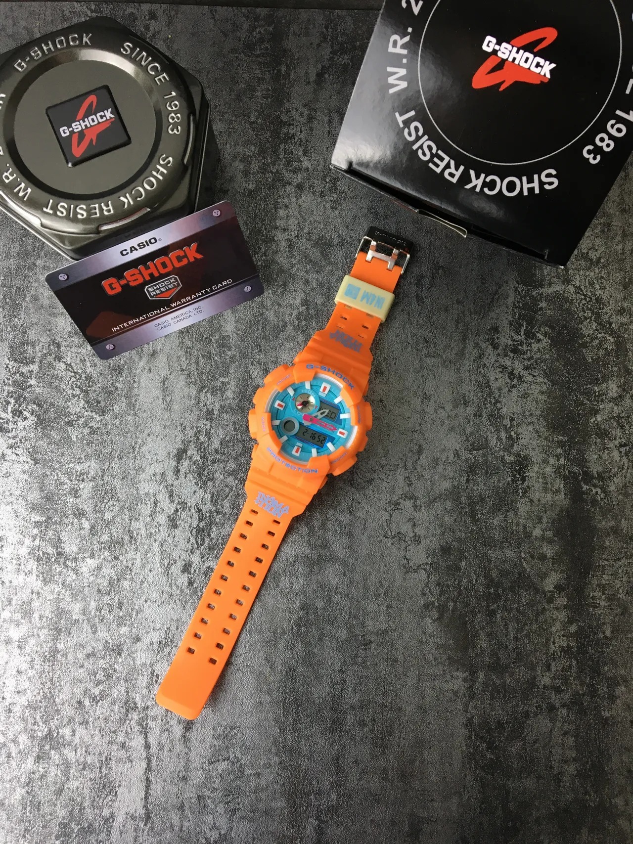 卡西欧 G-Shock GA-110 橙色和绿松石运动手表 7