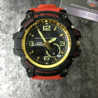 Casio G-Shock Mudmaster أسود ذهبي برتقالي ساعة رياضية
