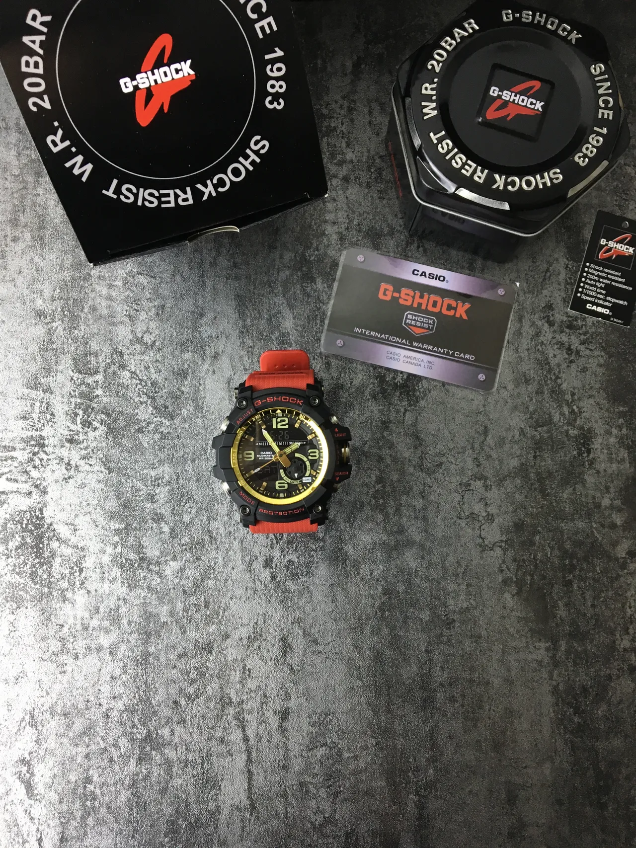 Casio G-Shock Mudmaster काला सोना नारंगी खेलकूद घड़ी 6