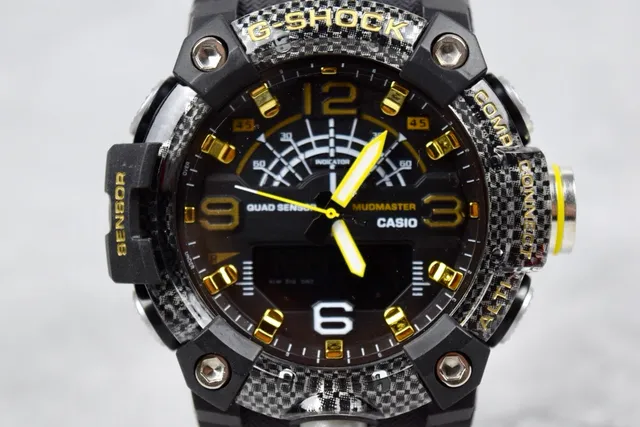 Casio G-Shock Mudmaster Quad Sensor কালো এবং সোনালি খেলার ঘড়ি 9