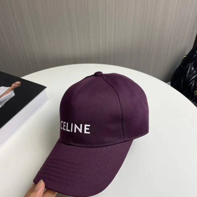 Celine Embroidered Logo Purple Baseball Cap 3