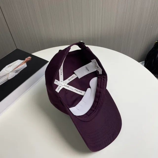 Celine Embroidered Logo Purple Baseball Cap 5