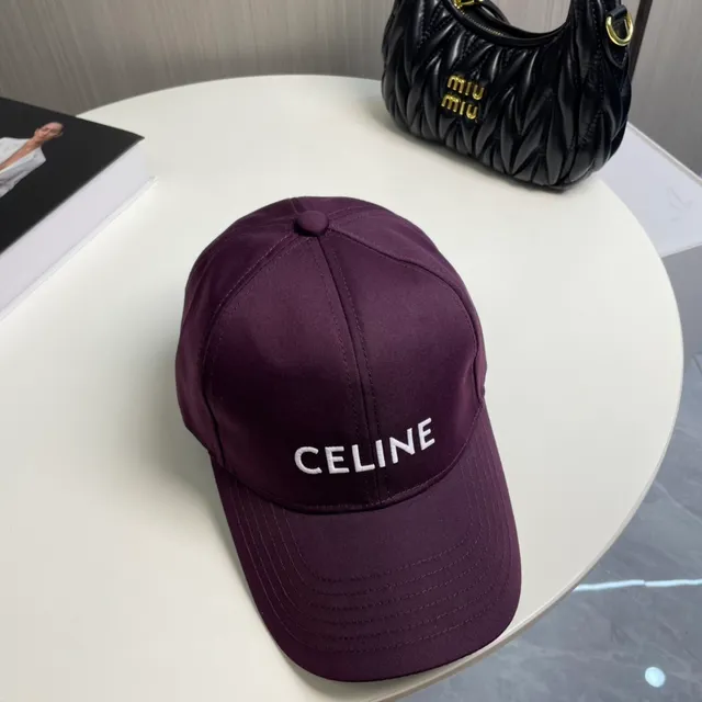 Celine Embroidered Logo Purple Baseball Cap 6