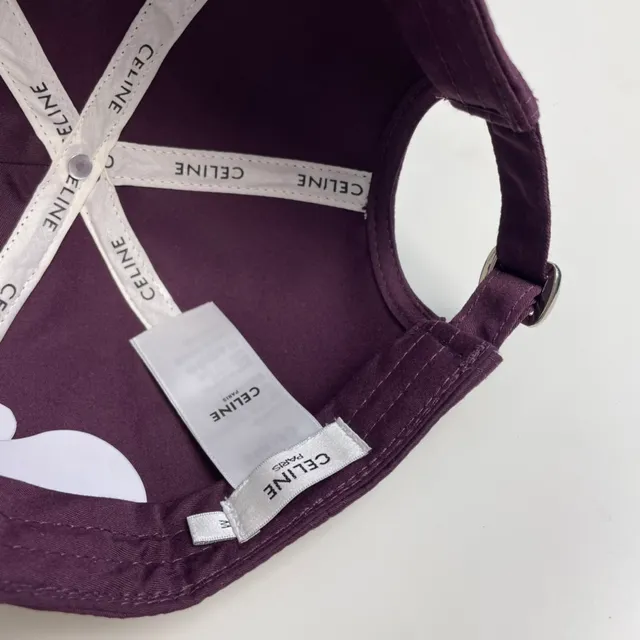 Celine Embroidered Logo Purple Baseball Cap 8