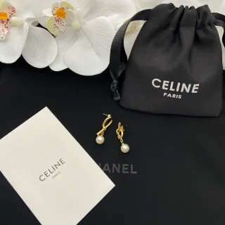 Celine Knot Motif Pearl Drop Earrings