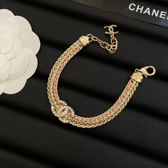 Chanel Camellia 金粉 编织链 编织点缀 项链 6
