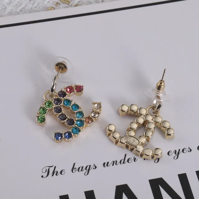 Chanel CC Logo Pavé Multicolor Crystal Earrings 3