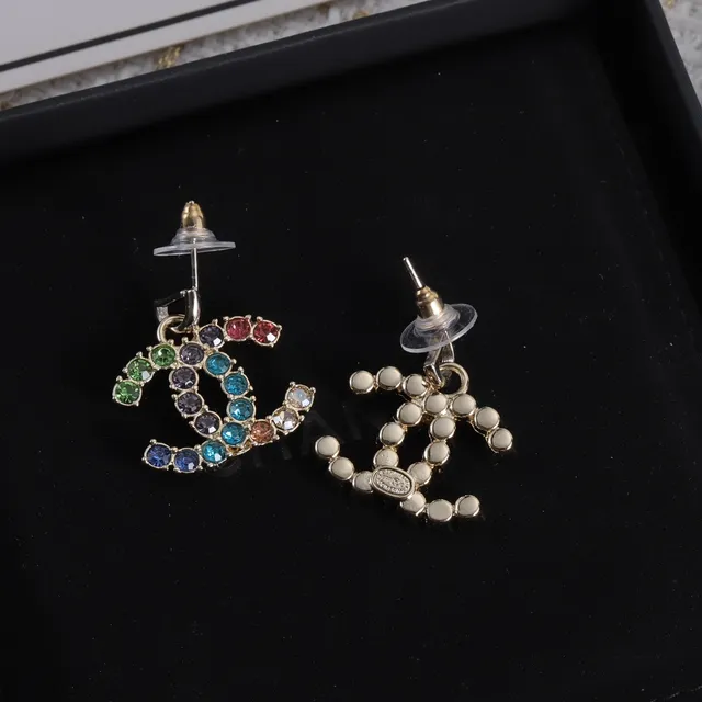 Chanel CC Logo Pavé Multicolor Crystal Earrings 6