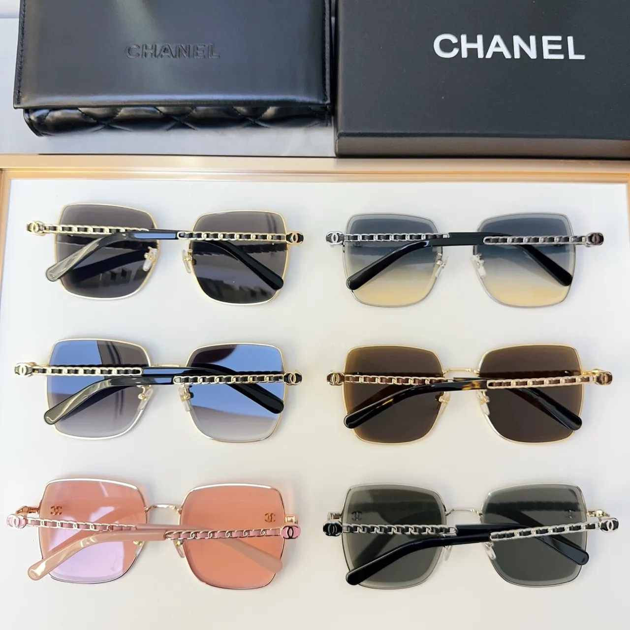 Chanel 灰金金属框渐变镜片太阳镜 2