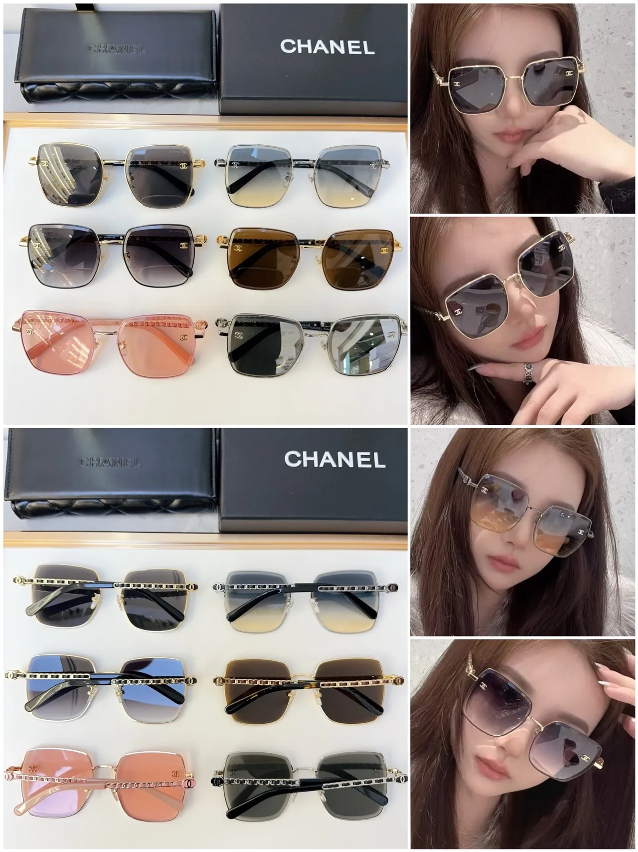 Chanel 灰金金属框渐变镜片太阳镜 4