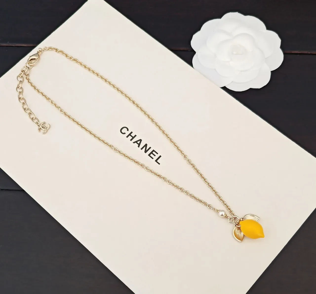 Chanel Lemon Pendant Gold-Tone Necklace 3