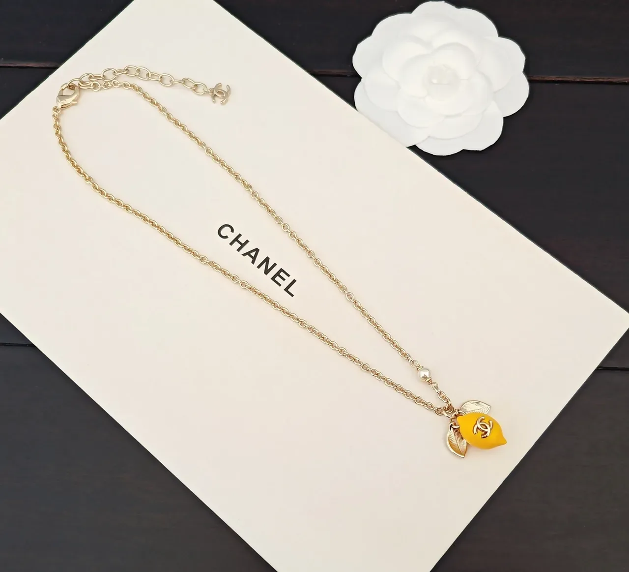 Chanel Lemon Pendant Gold-Tone Necklace 4