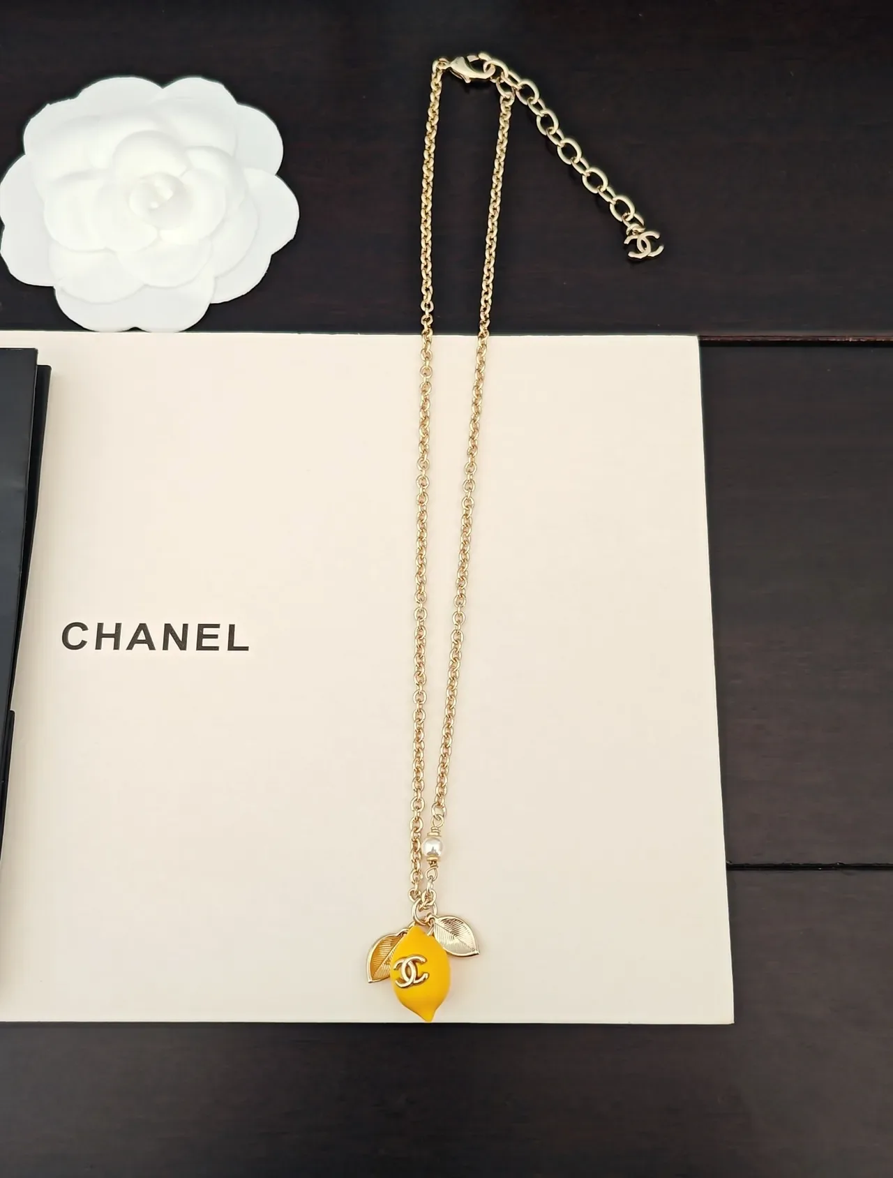 Chanel Lemon Pendant Gold-Tone Necklace 5
