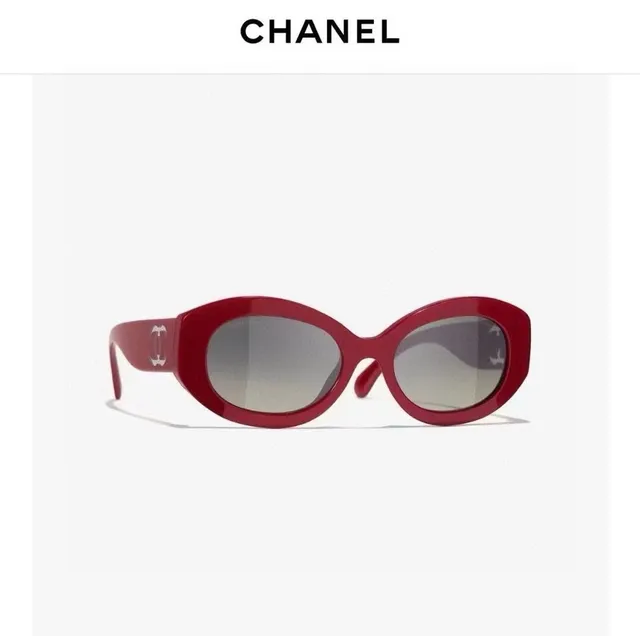 Chanel 椭圆形醋酸纤维渐变棕色太阳镜 2