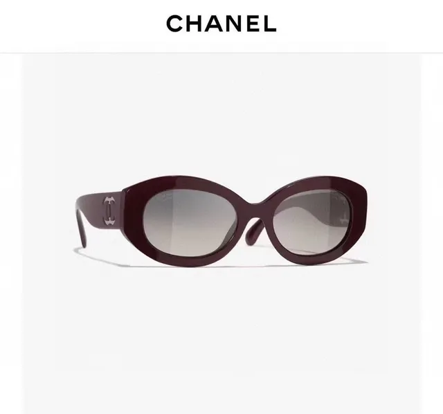 Chanel 椭圆形醋酸纤维渐变棕色太阳镜 3