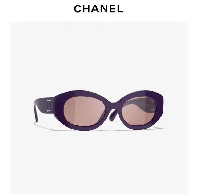 Chanel 椭圆形醋酸纤维渐变棕色太阳镜 5