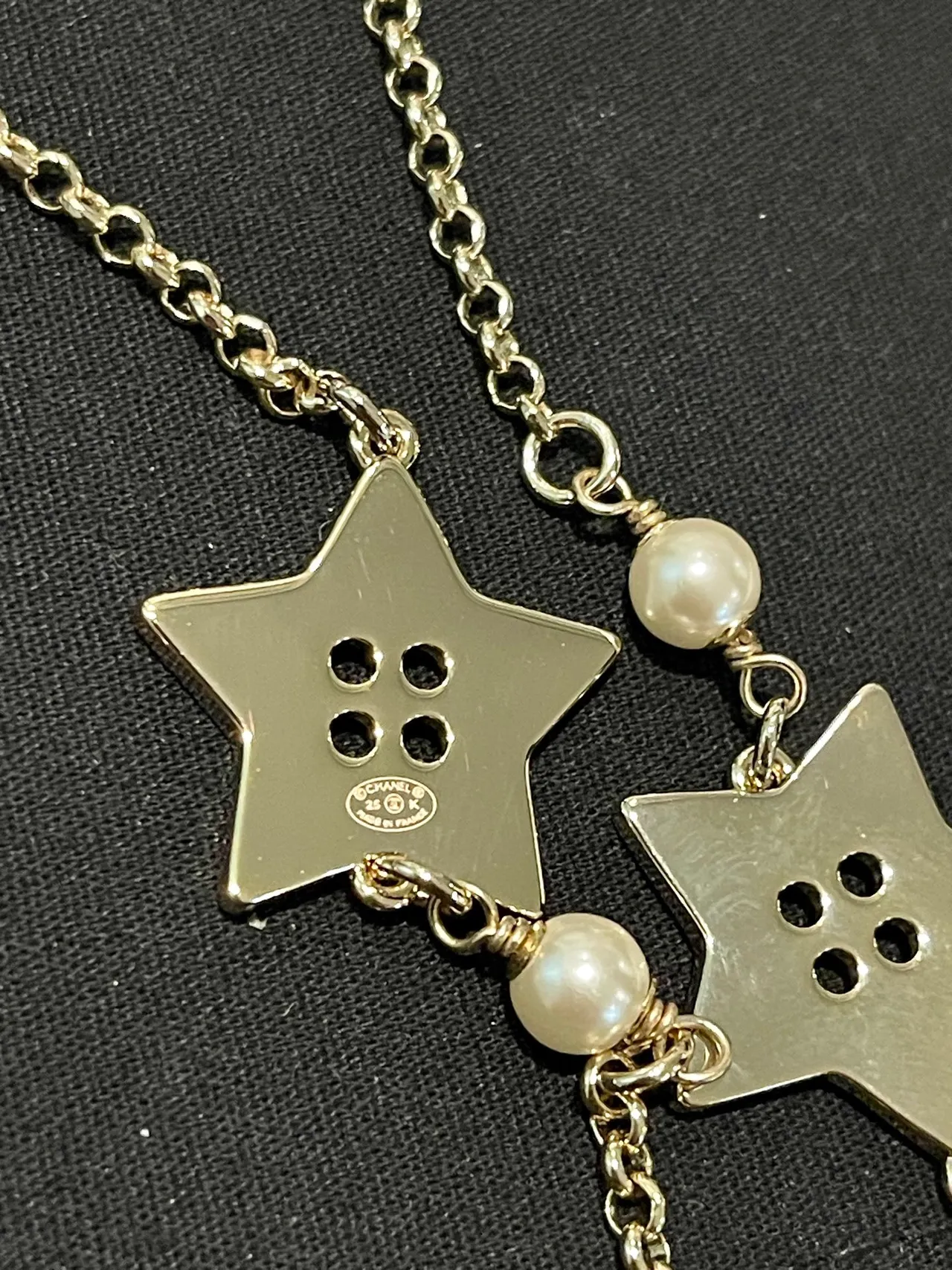 Chanel Silver White Long Chain Pearl Accents Necklace 4