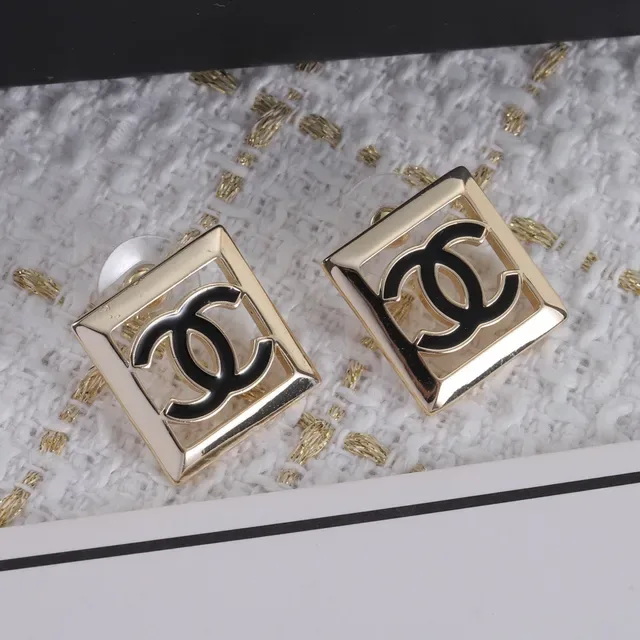 Chanel Square Frame CC Logo Earrings 6