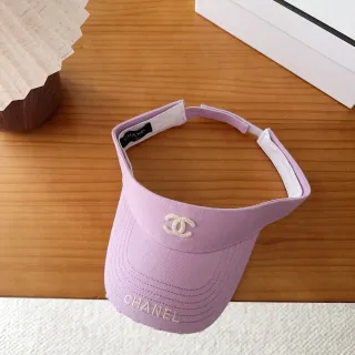 Chanel Visor 紫色刺绣标志棒球帽
