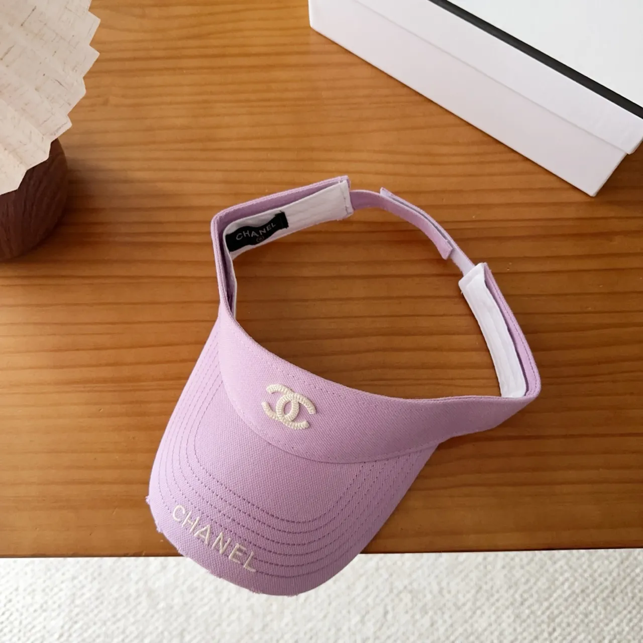 Chanel Visor Purple Embroidered Logo Baseball Cap 3