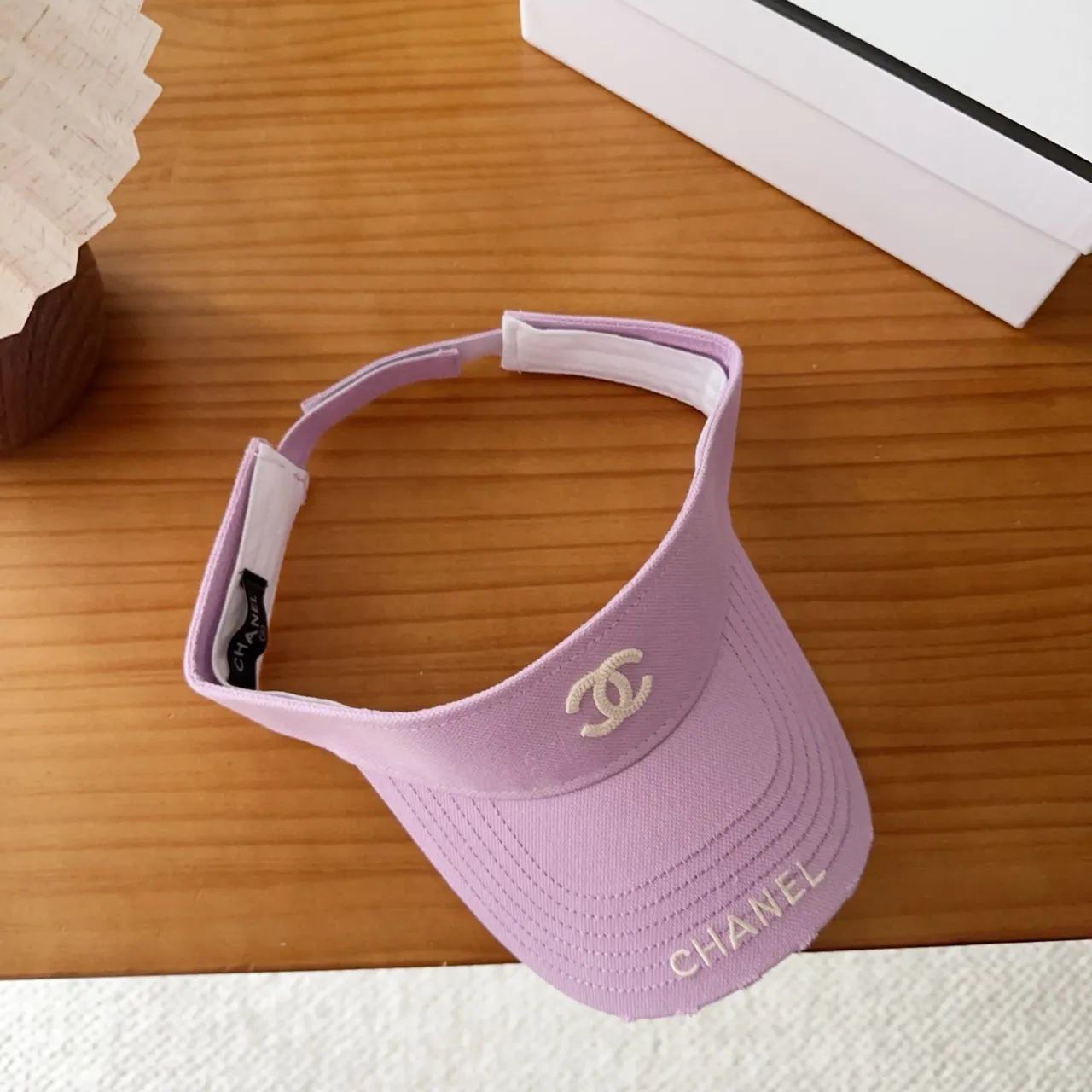 Chanel Visor Purple Embroidered Logo Baseball Cap 7