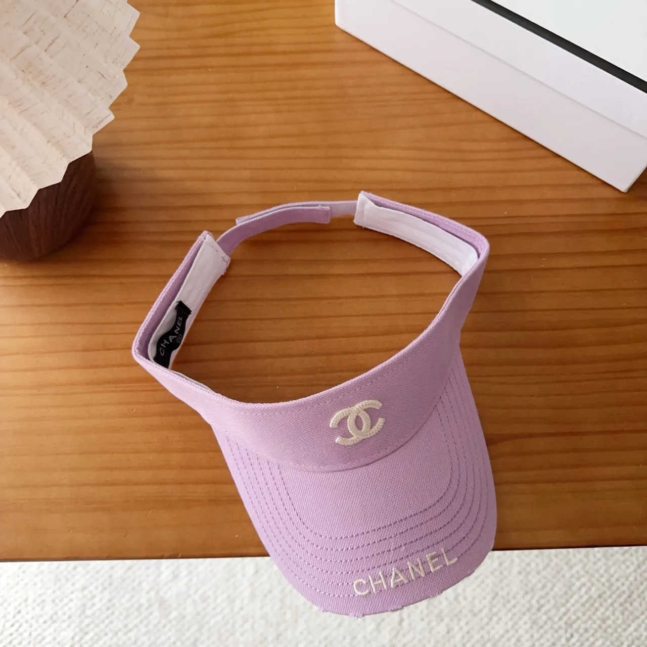 Chanel Visor Purple Embroidered Logo Baseball Cap 9