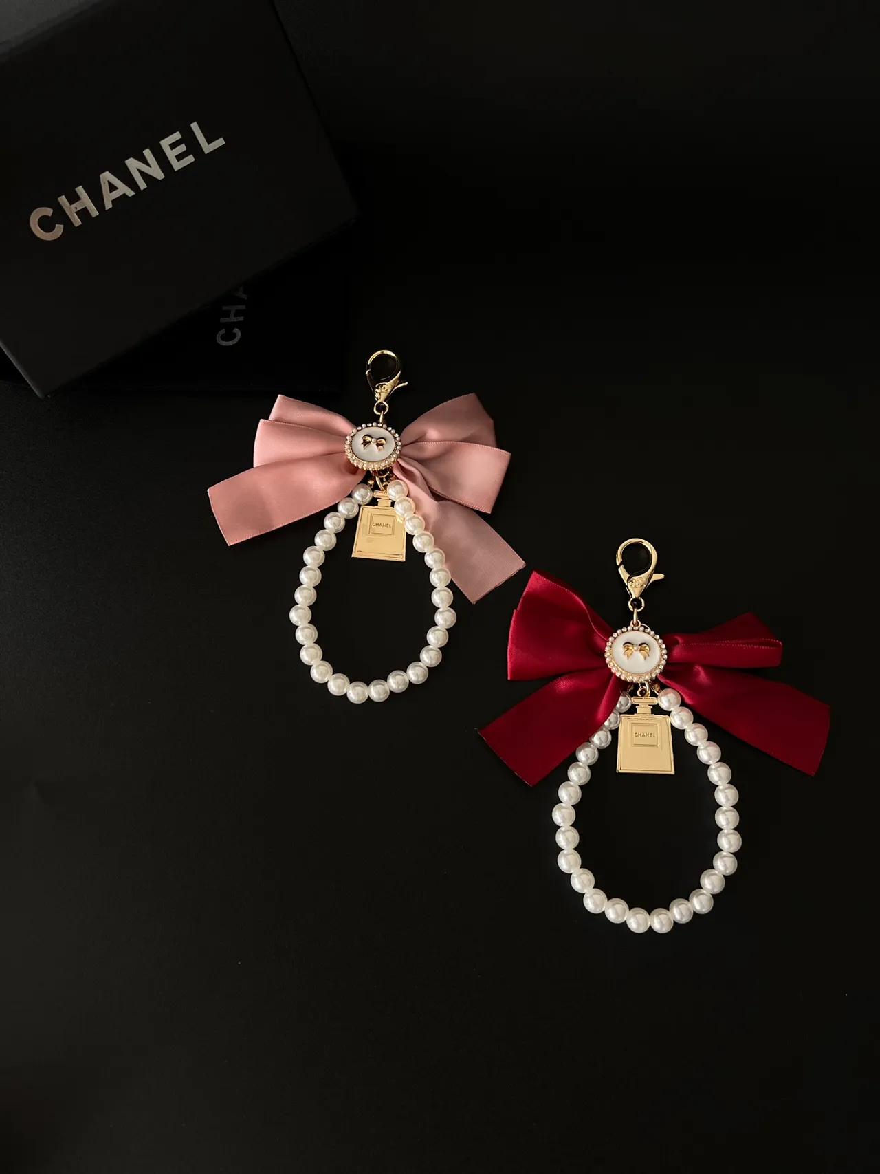 Chanel White Gold Pearl-Loop Satin Bow Bracelet 11