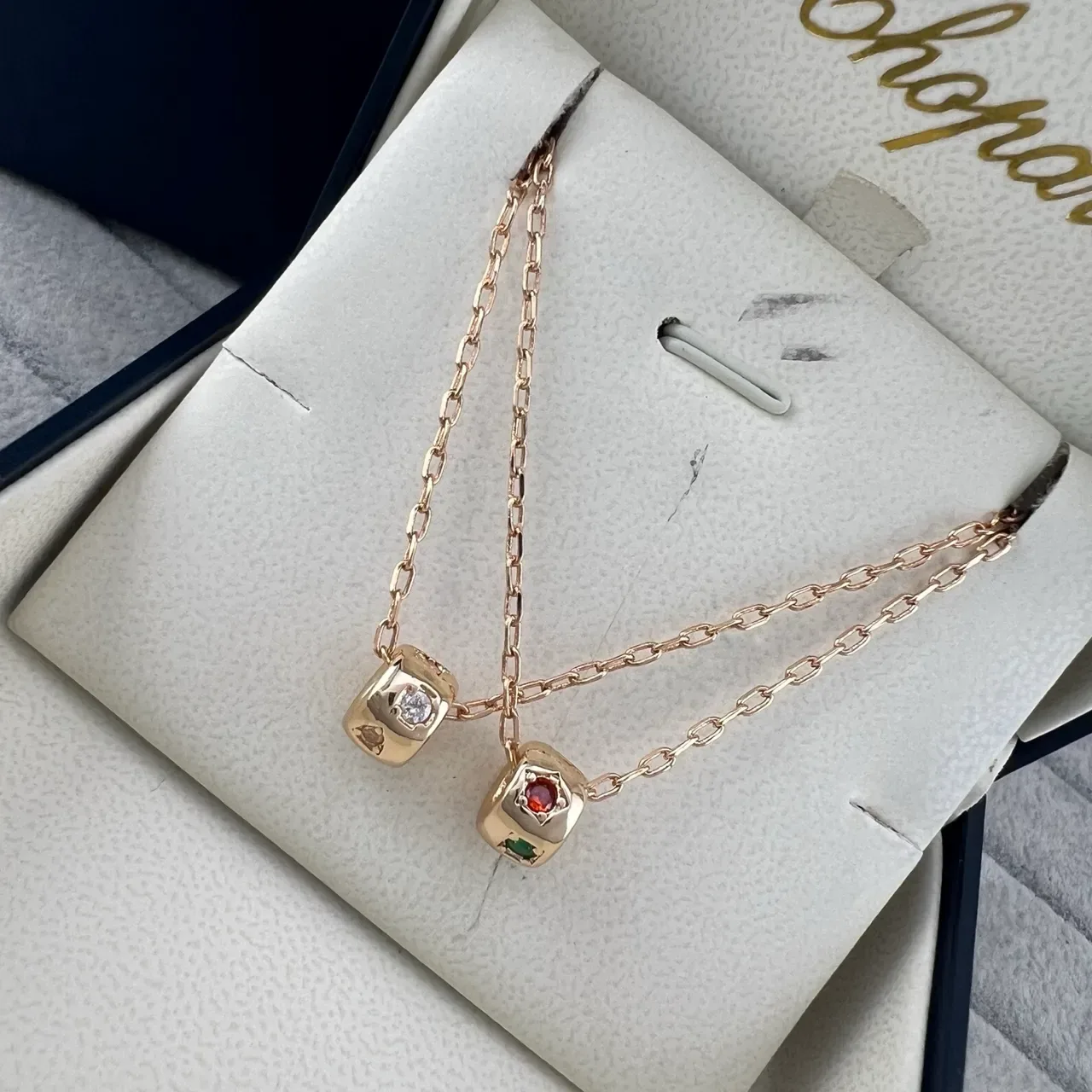 Chopard Dual Cube जेमस्टोन पेंडेंट नेकलेस 5