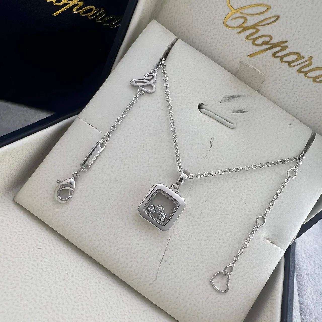 Chopard Happy Diamonds 方形旋转吊坠项链 5