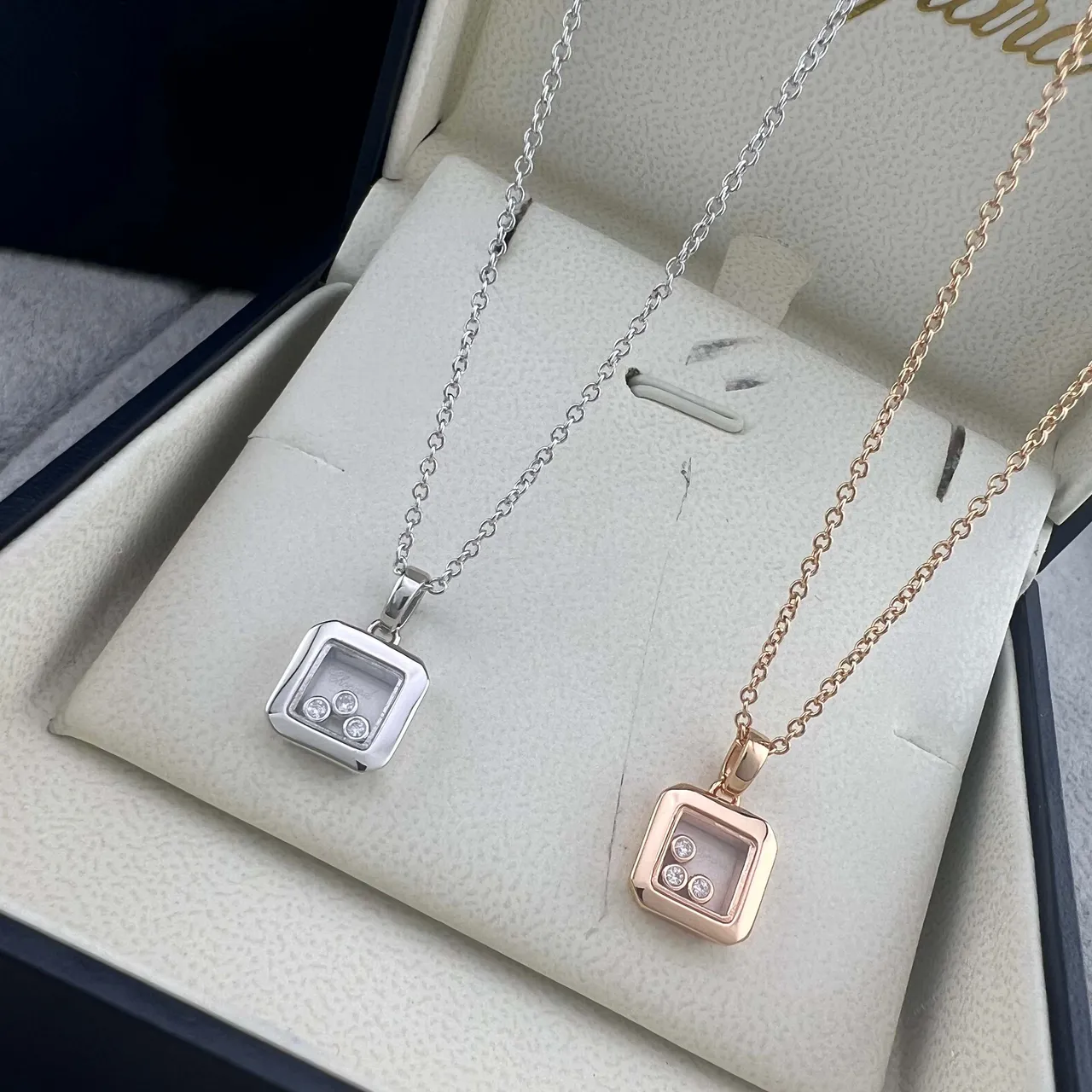Chopard Happy Diamonds 方形旋转吊坠项链 6