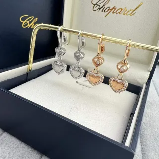 Chopard Happy Hearts Double Heart Pavé Drop Earrings