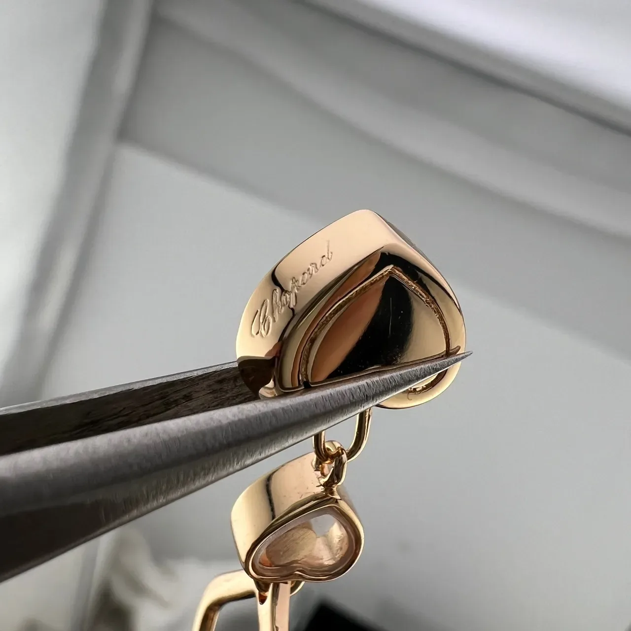 Chopard Boucles d'Oreilles Cœurs Heureux Cœur Double Pavé 2