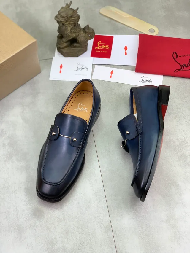 Christian Louboutin Bit Loafer Navy Leather Loafers 5
