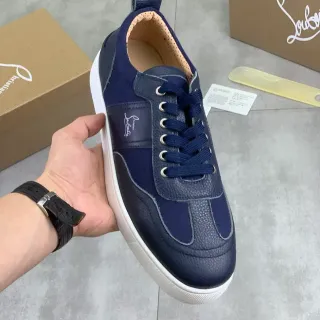 Christian Louboutin Chaussures Lifestyle Bleu Marine En Matériau Mixte À Lacets
