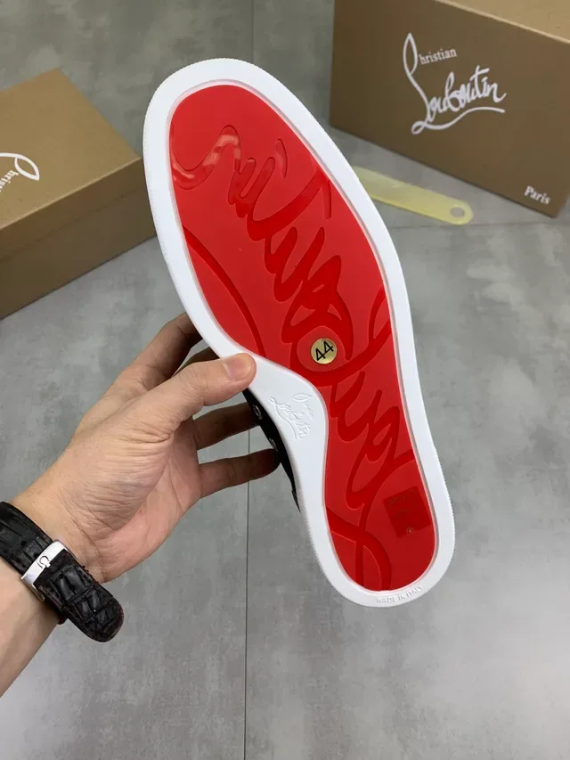 Christian Louboutin 海军蓝 混合材质 系带 生活式运动鞋 3