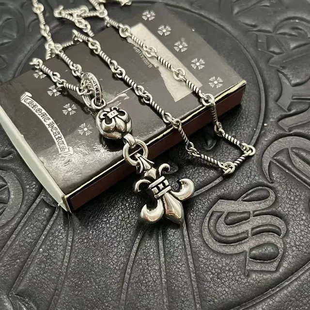 Chrome Hearts बॉल चेन Fleur-de-Lis पेंडेंट नेकलेस 6