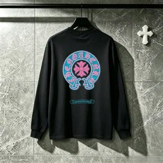 Chrome Hearts Circle Logo Embroidered Black Long-Sleeve T-Shirt by Chrome Hearts — t-shirts supplier, yupoo album photo
