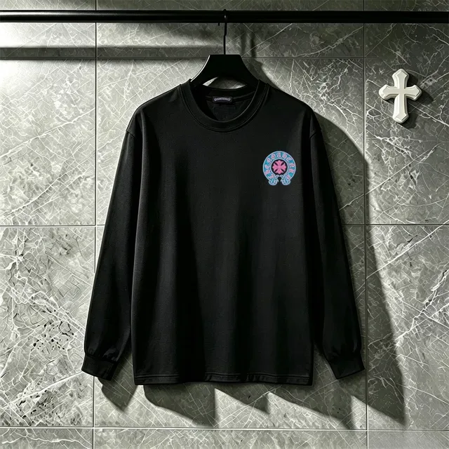 Chrome Hearts Circle Logo Embroidered Black Long-Sleeve T-Shirt 13