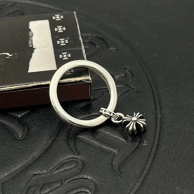 Chrome Hearts Cross and Floral Engraved Silver Rings 2