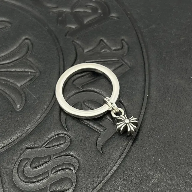 Chrome Hearts Cross and Floral Engraved Silver Rings 3