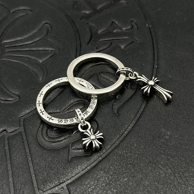 Chrome Hearts Cross and Floral Engraved Silver Rings 6