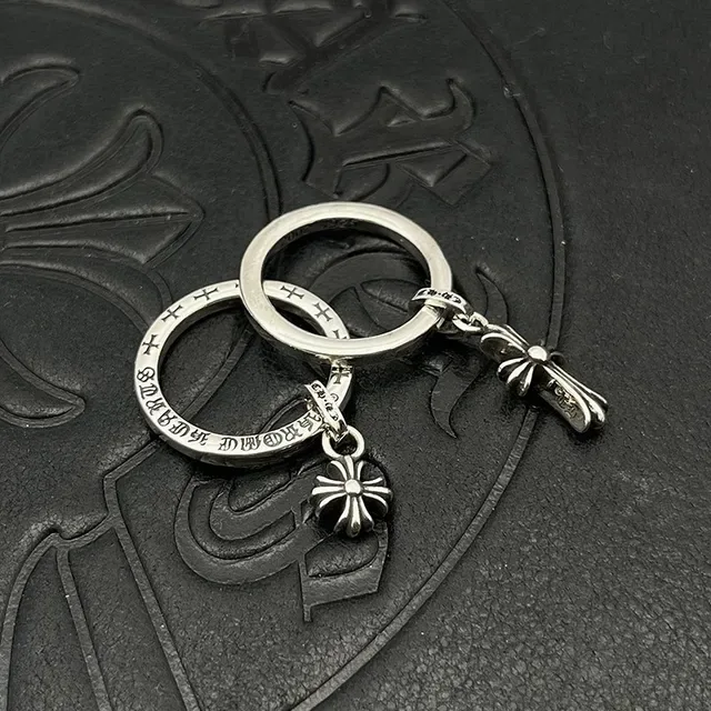 Chrome Hearts Cross and Floral Engraved Silver Rings 7