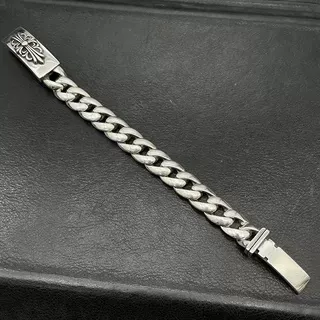 Chrome Hearts Cross Curb-Link bracelets en argent 2